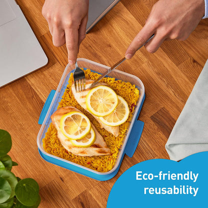 Sistema Nest It Meal Prep Food Storage Containers, 3 Compartments, 8 Cups, BPA-Free, 5-Pack
