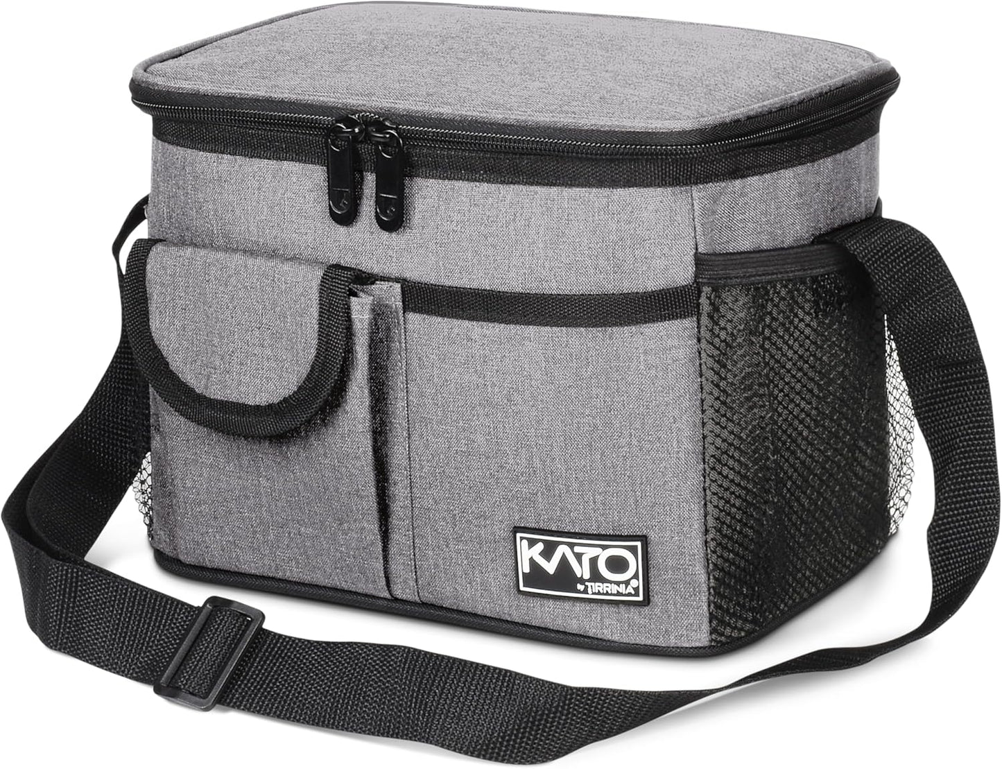 Tirrinia Insulated Lunch Bag for Women Men, Leakproof Lunch Box Containers for Adult, Work, School, Soft Lunchbox for Kids,Boys, Adult Cooler Bag for Picnic Hiking Beach,Charcoal