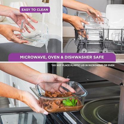 HOLDN’ STORAGE Vacuum Food Storage Containers, Set of 8 Glass Containers & Electronic Pump - Keep Food Fresh Longer, BPA-Free Glass, Leak-Proof, Ideal for Meal Prep, Marinating