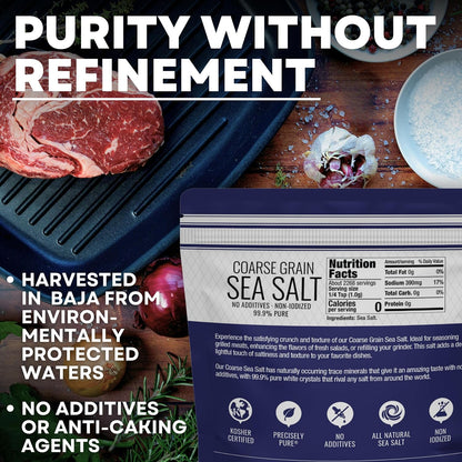 Sea Salt Superstore Coarse Sea Salt for Grinder Refill, Non-Iodized, 14 oz