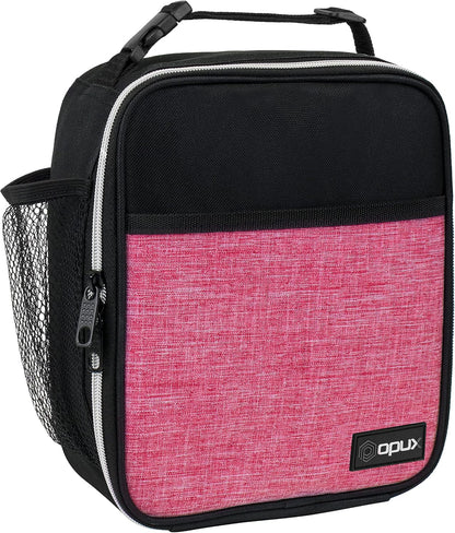 opux Premium Insulated Lunch Box, Soft School Lunch Bag for Kids Boys Girls, Leakproof Small Lunch Pail Men Women Work, Reusable Compact Cooler Tote Lunchbox for Office Adult, Black