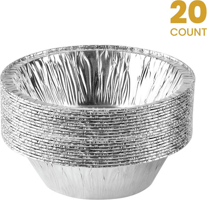 PLASTICPRO 6'' Inch Round Tin Foil Pie Pans Disposable Pack of 20