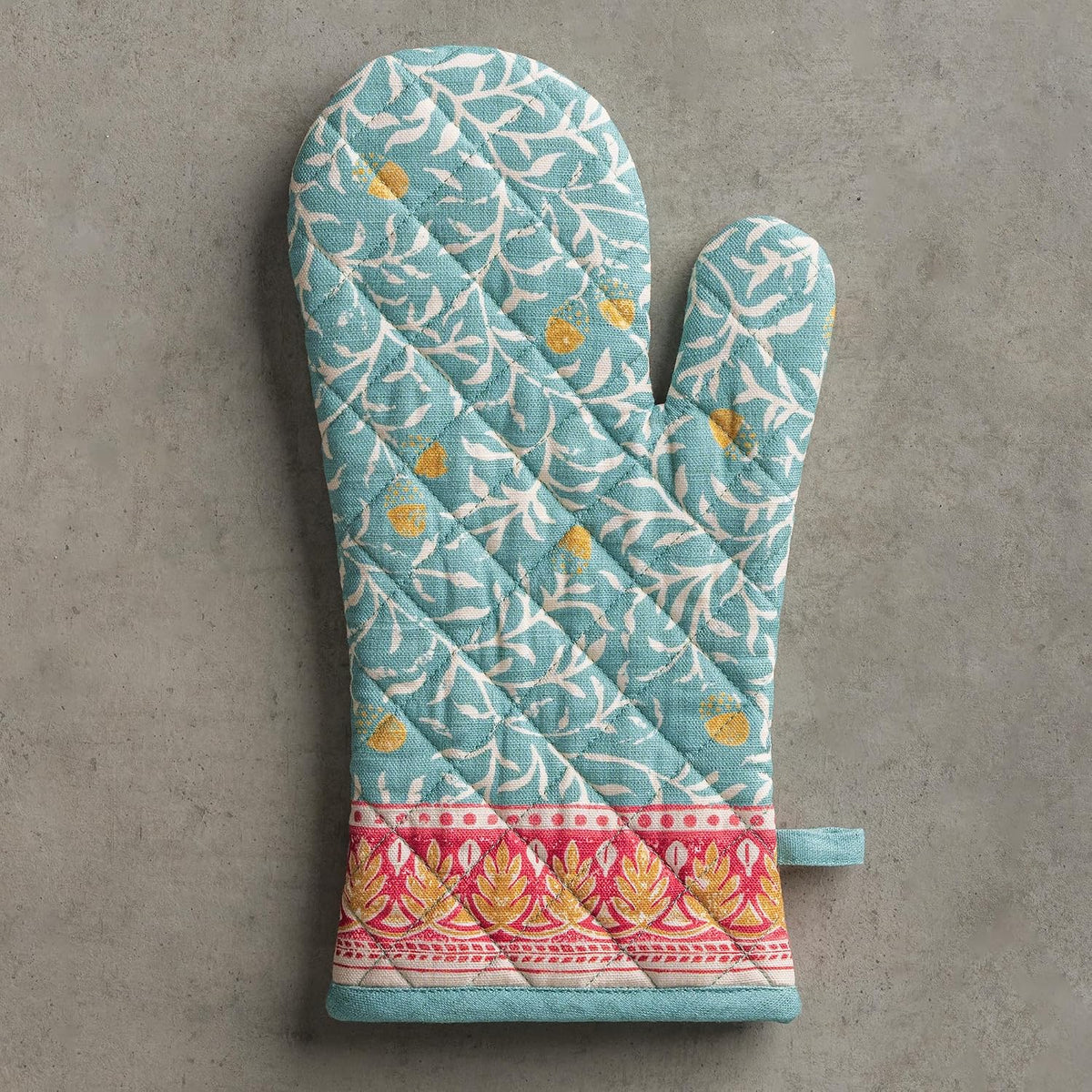 Maison d' Hermine 100% Cotton Oven Mitt & Pot Holder Set (7.5"x13" & 8"x8") - Colors C