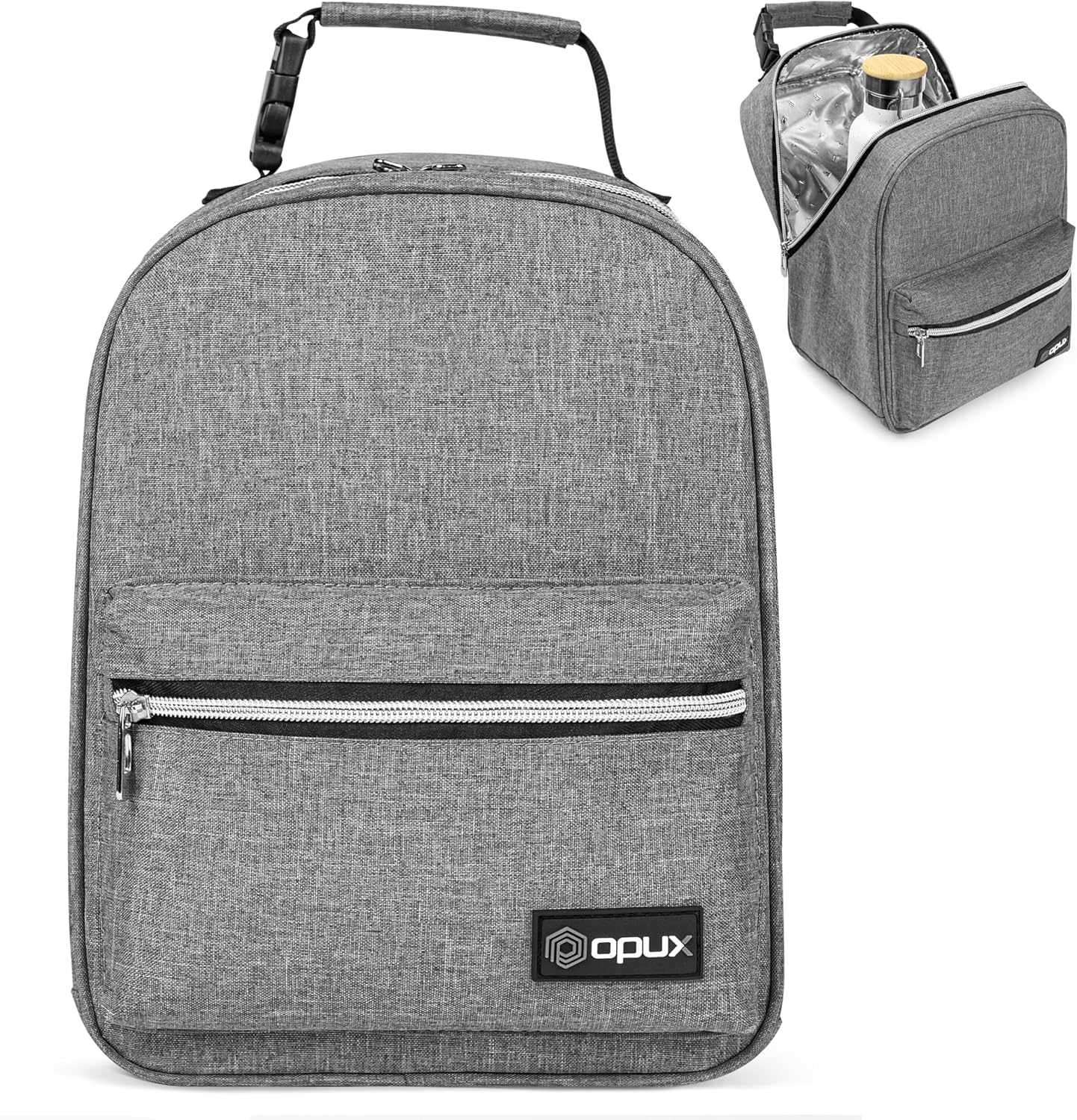 opux Lunch Box for Girls Boys Kids, Insulated Leakproof Lunch Bag, Reusable Teen Lunch Boxes for School, Medium Large lunchbox for Women Men Adult for Work with Front Back Pocket (Purple)