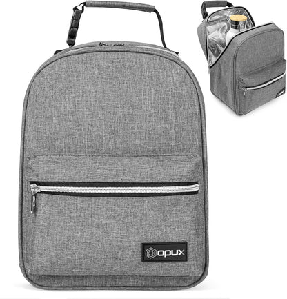 opux Lunch Box for Girls Boys Kids, Insulated Leakproof Lunch Bag, Reusable Teen Lunch Boxes for School, Medium Large lunchbox for Women Men Adult for Work with Front Back Pocket (Purple)