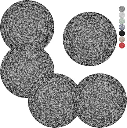 Trivets for Hot Dishes, Pots and Pans, 8 Inches Hot Pads 5 Pcs, Pot Holders for Kitchen, Heat Resistant Mat Protect Counter, Coasters Set Home Essentials Farmhouse Decor (Brown)