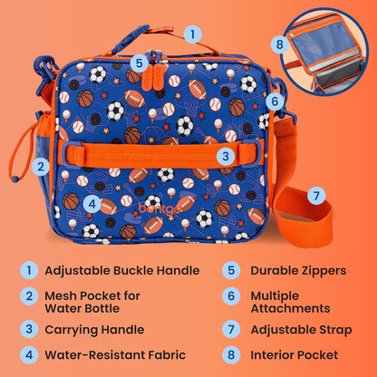 Bentgo Kids Lunch Bag - Durable, Double-Insulated Lunch Bag for Kids 3+; Holds Lunch Box, Water Bottle, & Snacks; Easy-Clean Water-Resistant Fabric & Multiple Zippered Pockets (Mermaid)