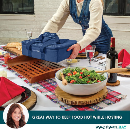 Rachael Ray Lasagna Lugger, Thermal Insulated Casserole Carrier for Hot or Cold Food, Lugger Tote for Potluck, Parties, Picnic, and Cookouts, Fits 9" x 13" Baking Dish