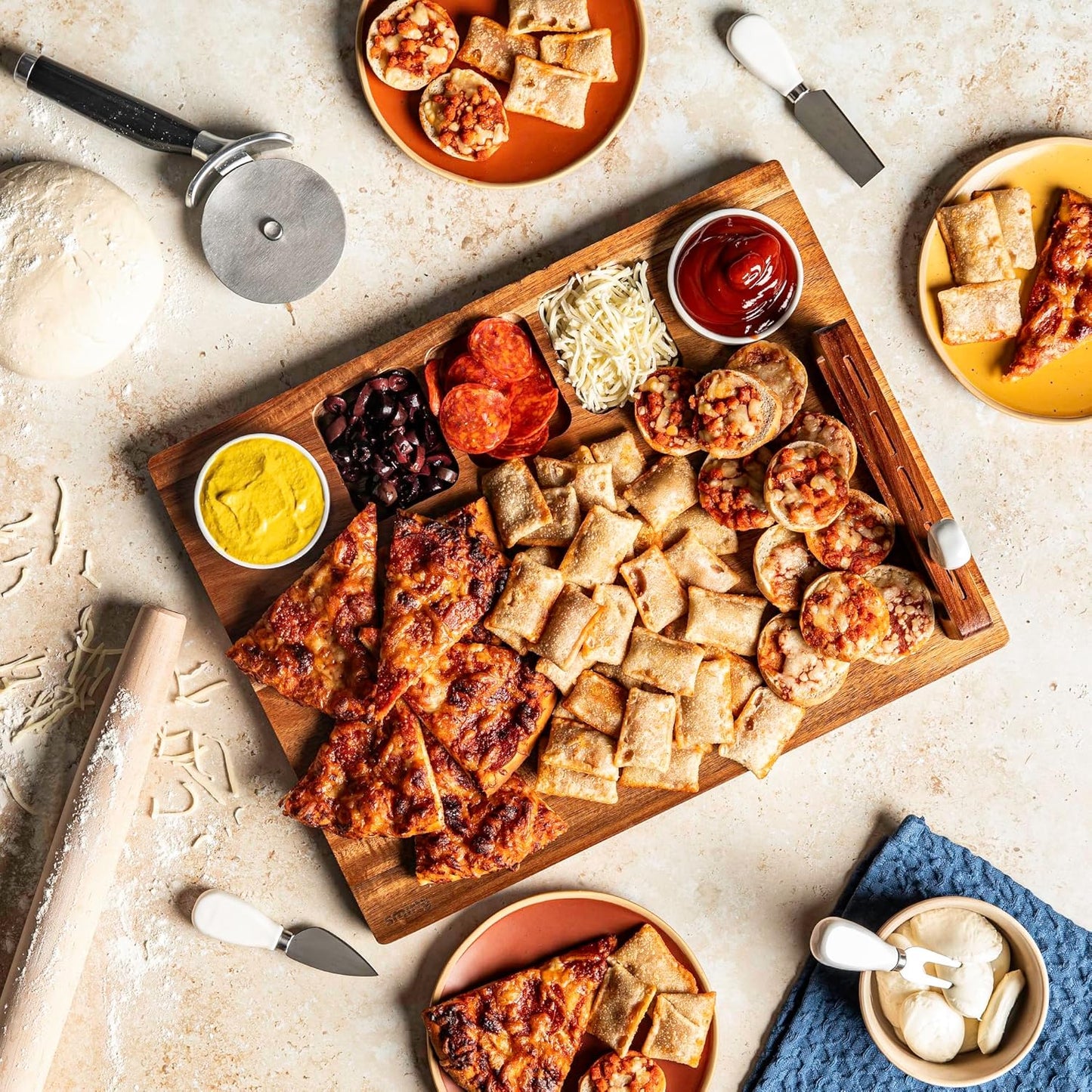 SMIRLY Charcuterie Large Bamboo Cheese Board Set for Serving - House Warming Gifts for New Home, Wedding, Bridal Shower & Birthday, for Women