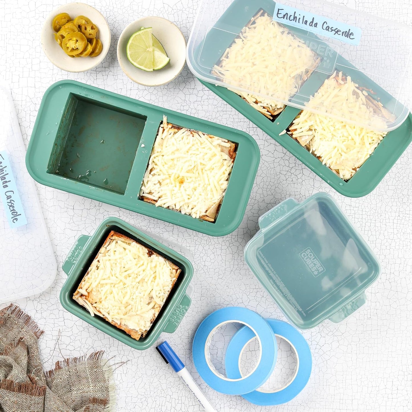 Souper Cubes 2 Cup Silicone Freezer Tray with Lid, Perfect for Storing Lasagna, Leftovers, Sauces, Portioned Meals and More, Silicone Freezer Mold for Meal Prepping - Blueberry - 1-Pack
