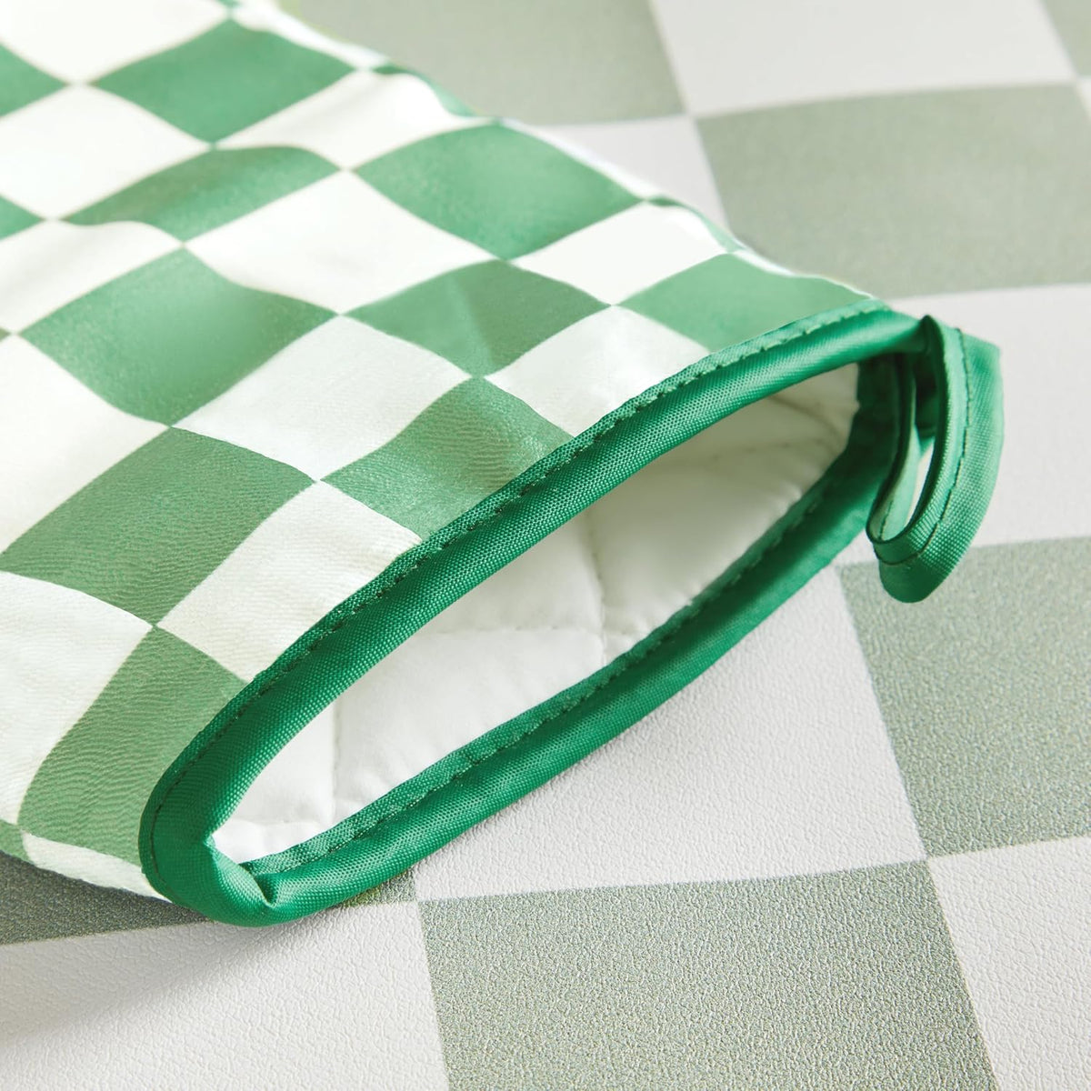 Ohocut Navy Blue Checkered Oven Mitts Heat Resistant, Vintage Retro Checkerboard Cute Oven Mitts, Non-Slip Silicone Kitchen Oven Gloves, 2-Pack Set, 7''x13''