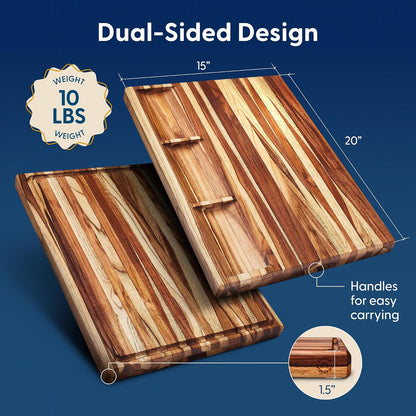 Sonder Los Angeles Doheny Wood Cutting Board Set | Acacia Edge Grain Cutting Board for Kitchen with Juice Groove | Perfect for Compact Daily Use | Gift Box Included | 14x10x1 in & 12x8x1 in