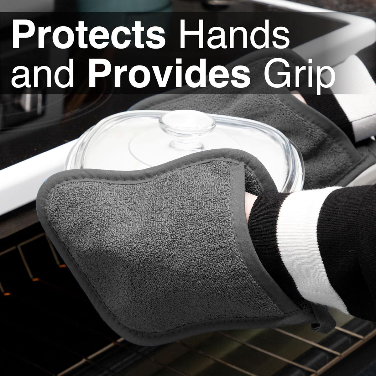RITZ Terry Pocket Mitt & Hot Pad: Unparalleled Heat Resistant, Durable 100% Cotton – Ergonomically Designed for Optimal Grip – Easy-Care Machine Washable –, Federal Blue