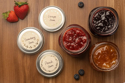 MONEST Waterproof Label Stickers for Jars and Lids, Pantry, Mason Jar, Canning, Spice, Bottle Labels (Red Tulip 2"x3")