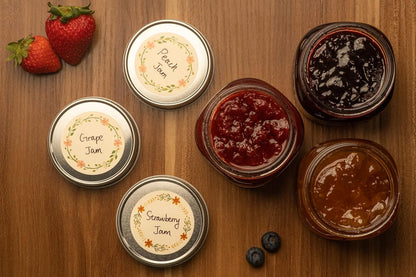 MONEST Waterproof Label Stickers for Jars and Lids, Pantry, Mason Jar, Canning, Spice, Bottle Labels (Red Tulip 2"x3")