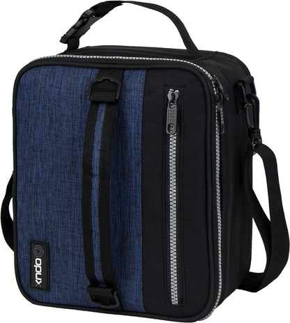 opux Insulated Lunch Box for Men Women Adult, Compact Lunch Bag for Kids Boy Girl Teen, Soft Lunch Cooler Bag for Work School, Leakproof Lunchbox Lunch Pail with Clip-on Buckle, Grey Flowers