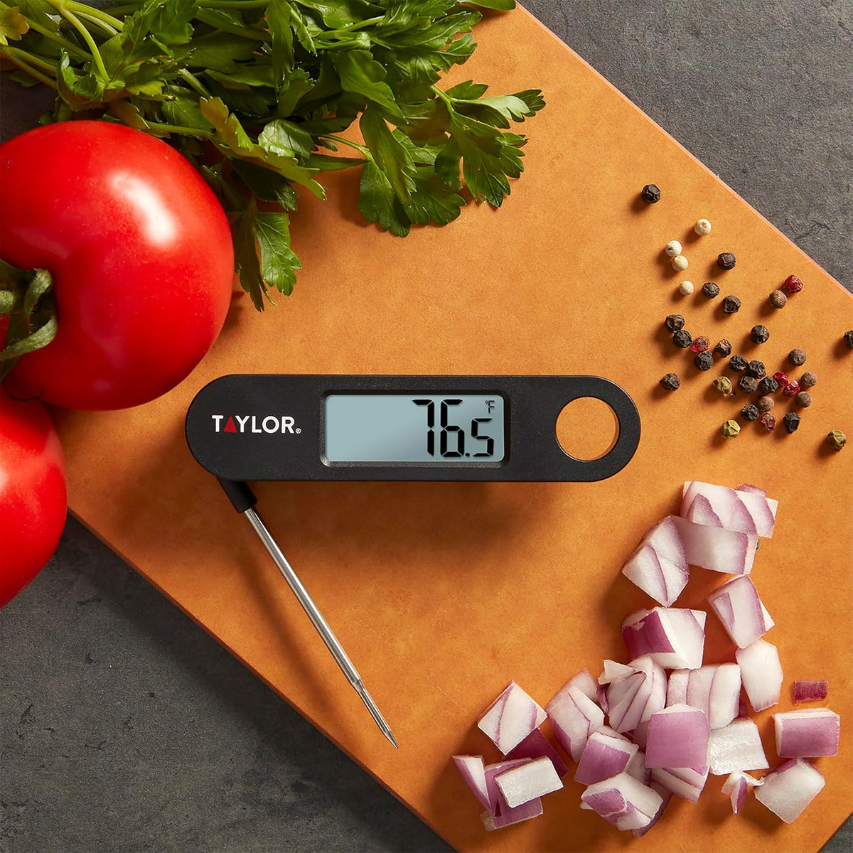 Taylor Digital Folding Stem Food Thermometer Black