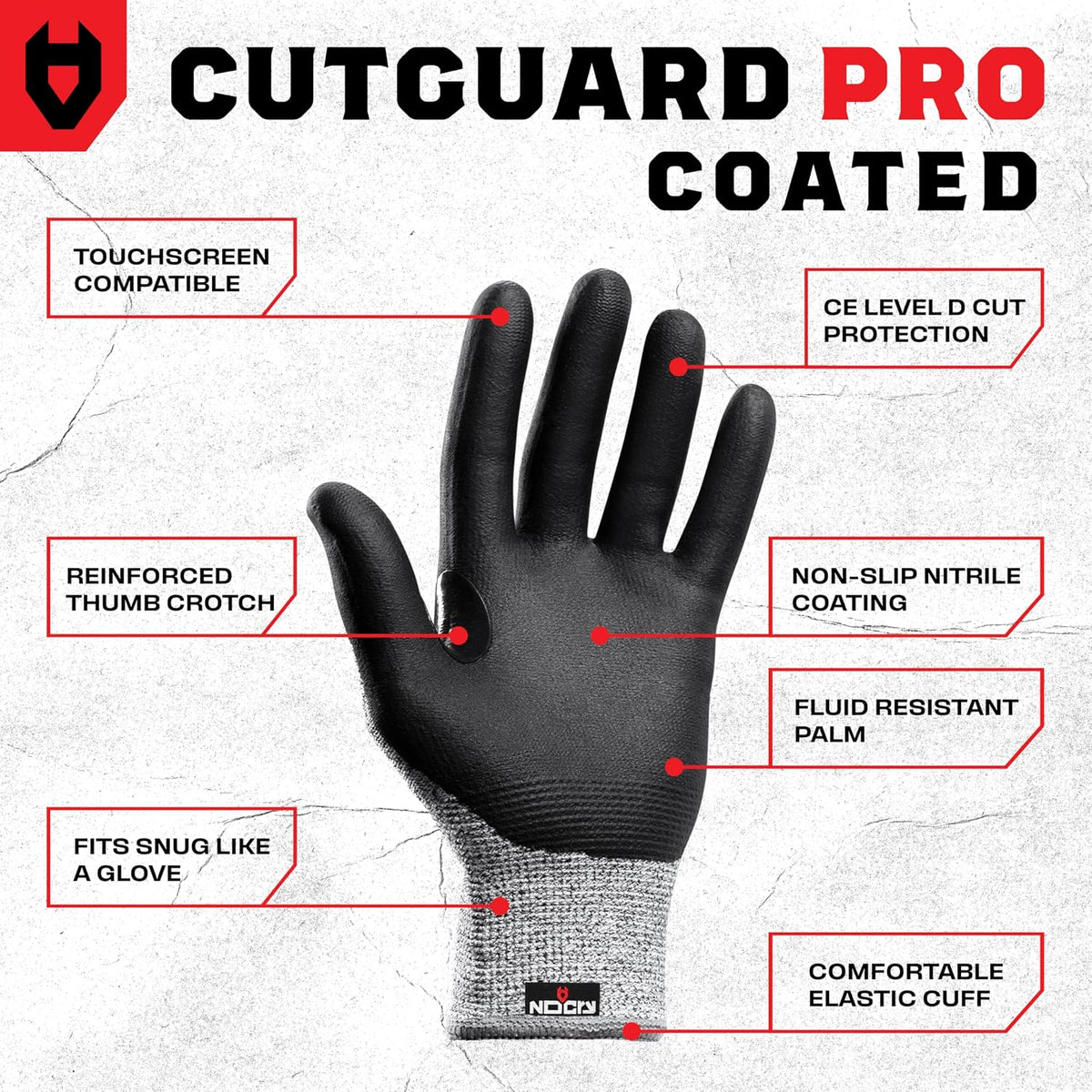 NoCry Cut Resistant Work Gloves For Men & Women, Nitrile Waterproof Palms