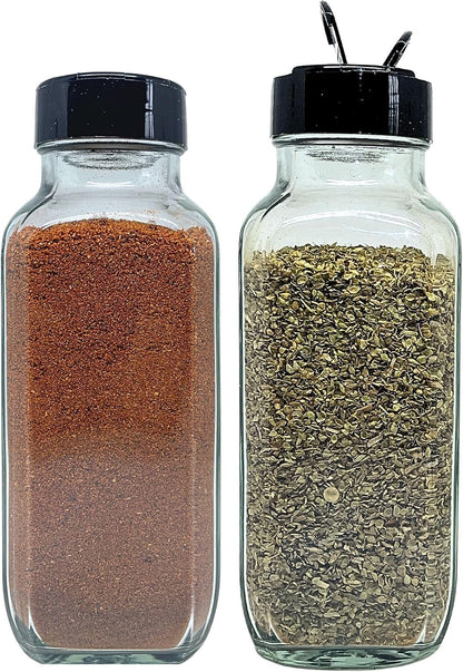 JARMING COLLECTIONS 16oz Glass Spice Shakers with Lids – Large Seasoning Containers with Shaker Tops for Kitchen, Pantry & Herb Storage