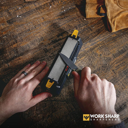 Work Sharp Benchstone Knife Sharpener, 3 sided for faster manual pocket or hunting knife sharpening