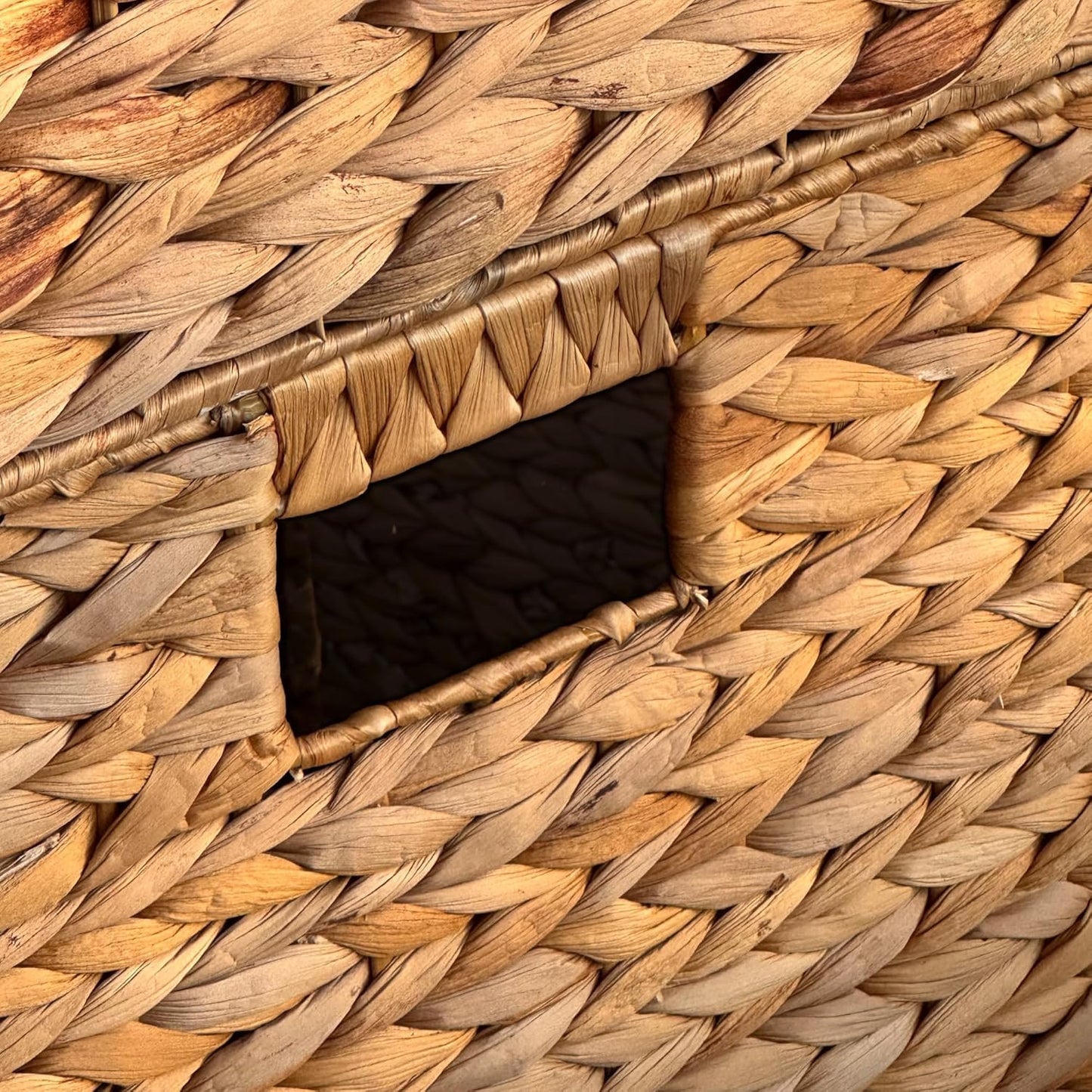 Westerly 4 Decorative Hand-Woven Small Water Hyacinth Wicker Storage Basket, 13x11x11 Perfect for Shelving Units