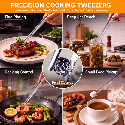 Yaomiao 12 Inch Cooking Tweezers Bar Kitchen Tongs, Silver