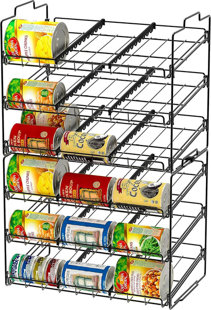 Deco Brothers Stackable Can Rack Organizer for Kitchen and Pantry, Holds Upto 36 Cans, Chrome Finish