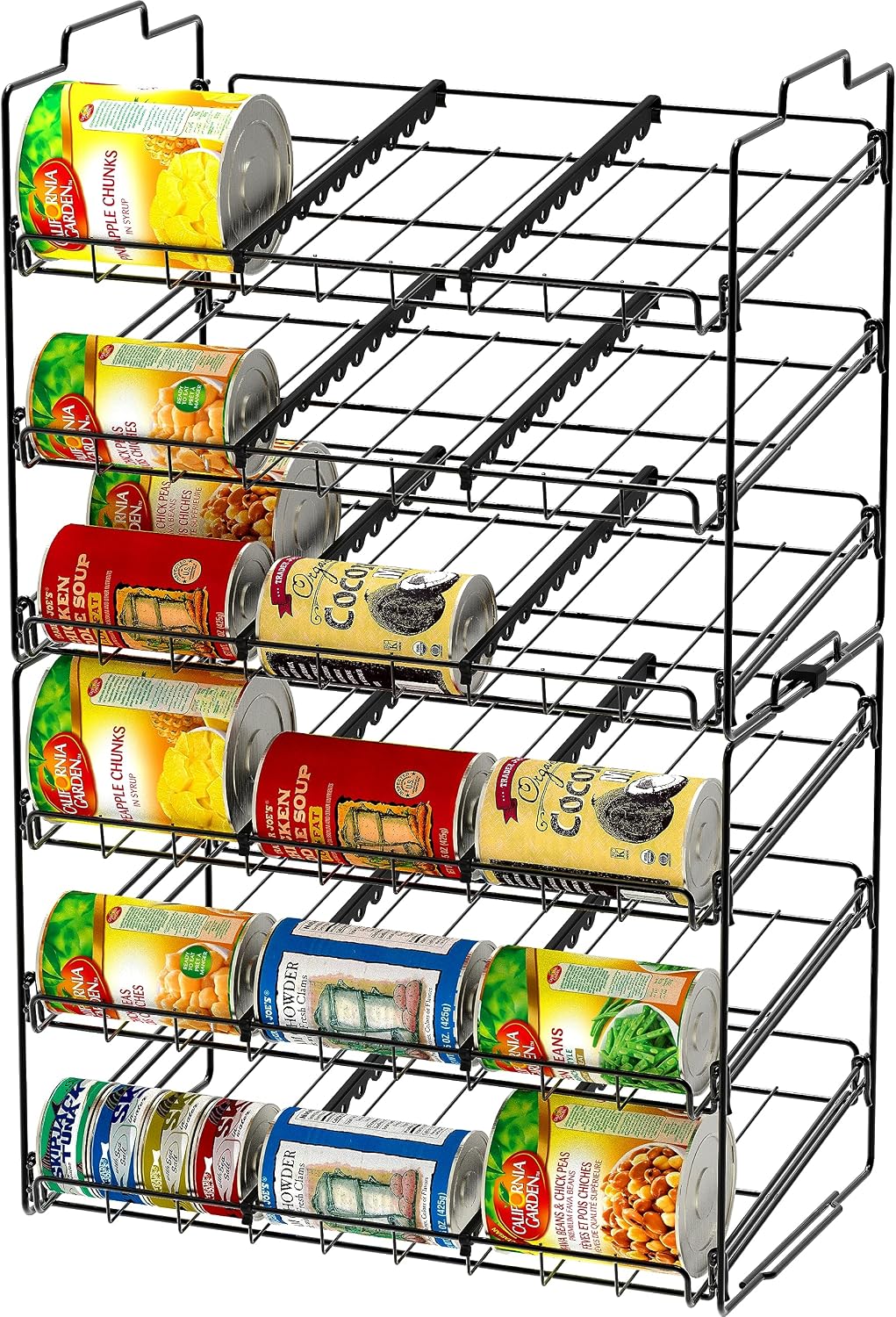 Deco Brothers Stackable Can Rack Organizer for Kitchen and Pantry, Holds Upto 36 Cans, Chrome Finish