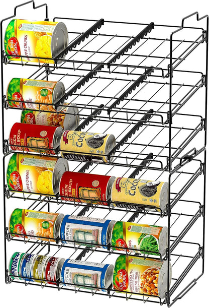 Deco Brothers Stackable Can Rack Organizer for Kitchen and Pantry, Holds Upto 36 Cans, Chrome Finish