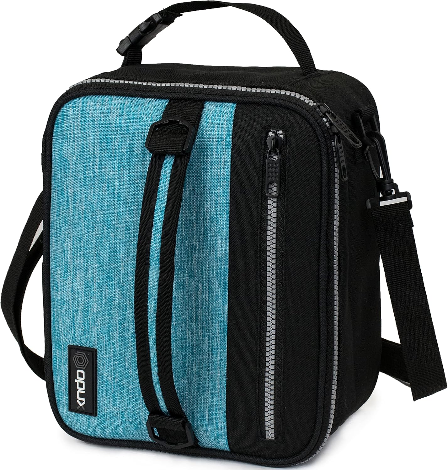 opux Insulated Lunch Box for Men Women Adult, Compact Lunch Bag for Kids Boy Girl Teen, Soft Lunch Cooler Bag for Work School, Leakproof Lunchbox Lunch Pail with Clip-on Buckle, Grey Flowers