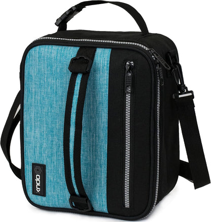 opux Insulated Lunch Box for Men Women Adult, Compact Lunch Bag for Kids Boy Girl Teen, Soft Lunch Cooler Bag for Work School, Leakproof Lunchbox Lunch Pail with Clip-on Buckle, Grey Flowers