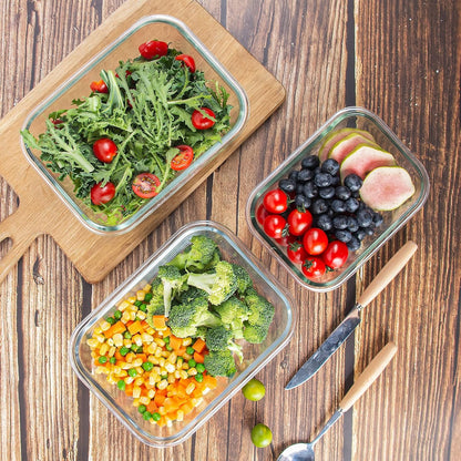 10 Pack Glass Food Storage Containers, Glass Meal Prep Containers with Lids Leak Proof, Microwave & Freezer Safe (34oz & 12oz)