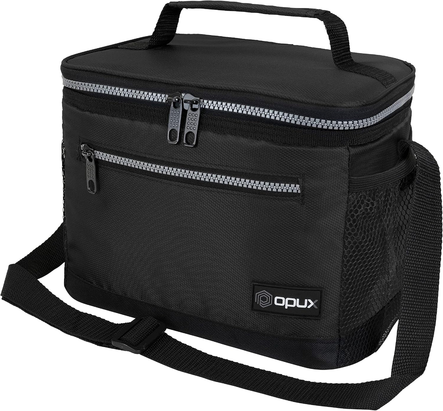 opux Insulated Lunch Box Men Women, Lunch Bag for Work School, Leakproof Soft Cooler Tote Adult, Large Lunch Pail Kids Boys Girls, Picnic Beach Food Bag with Shoulder Strap, Purple Floral