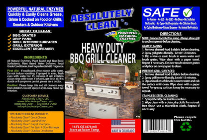 Absolutely Clean IT JUST WORKS GREAT as Grill Cleaner Spray! - Professional Strength, Natural Enzyme Formula - Fast Acting, Fume Free - USA Made (16oz Spray Bottle)