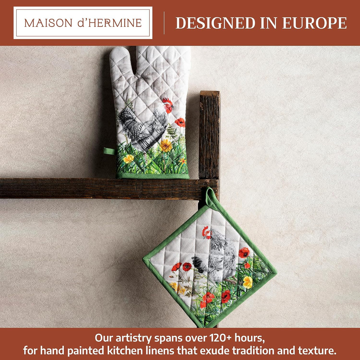 Maison d' Hermine Pot Holders 100% Cotton Potholders (8" x 8") - Colors B