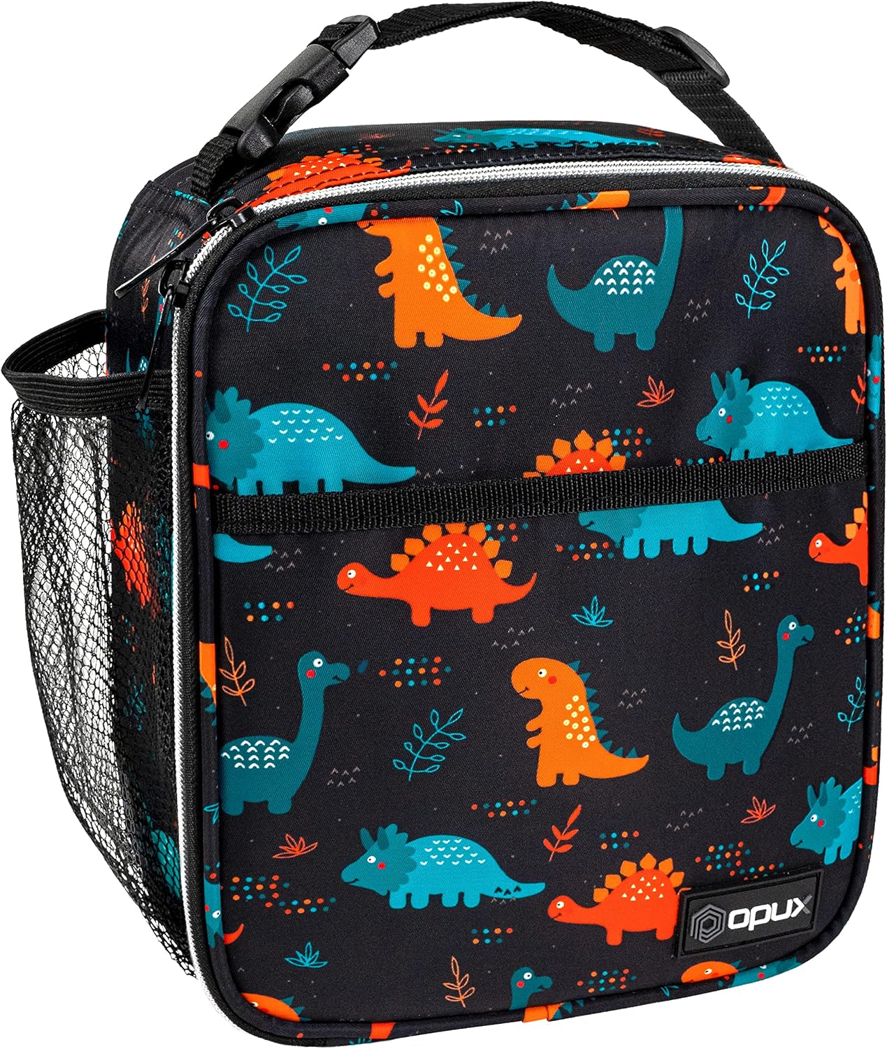 opux Premium Insulated Lunch Box, Soft School Lunch Bag for Kids Boys Girls, Leakproof Small Lunch Pail Men Women Work, Reusable Compact Cooler Tote Lunchbox for Office Adult, Black