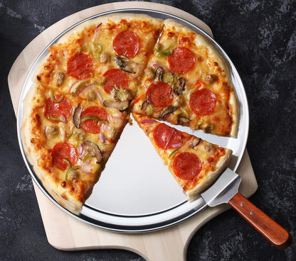 New Star Foodservice Stainless Steel Pie Server with Wood Handle, 10-Inch Restaurant Grade Cake, Pie, Pizza Slice, and Dessert Serving Spatula