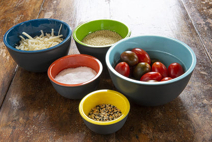 Prepara Two-Tone Melamine Pinch Bowl, Set of 5, Multicolored