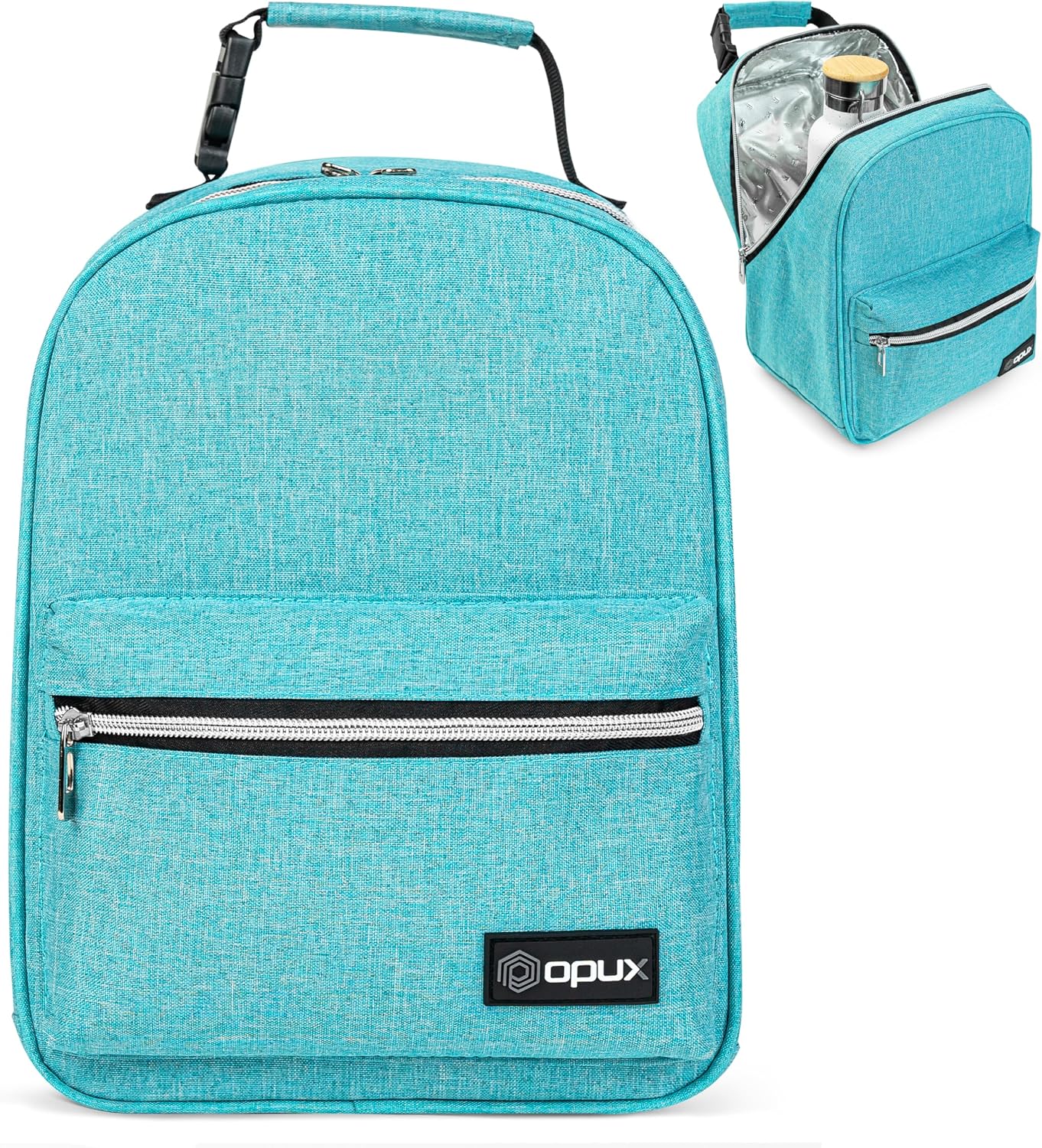opux Lunch Box for Girls Boys Kids, Insulated Leakproof Lunch Bag, Reusable Teen Lunch Boxes for School, Medium Large lunchbox for Women Men Adult for Work with Front Back Pocket (Purple)