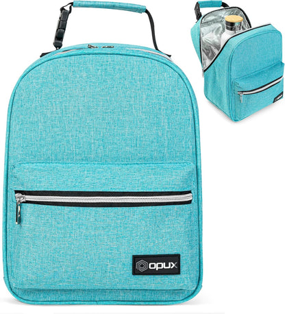 opux Lunch Box for Girls Boys Kids, Insulated Leakproof Lunch Bag, Reusable Teen Lunch Boxes for School, Medium Large lunchbox for Women Men Adult for Work with Front Back Pocket (Purple)