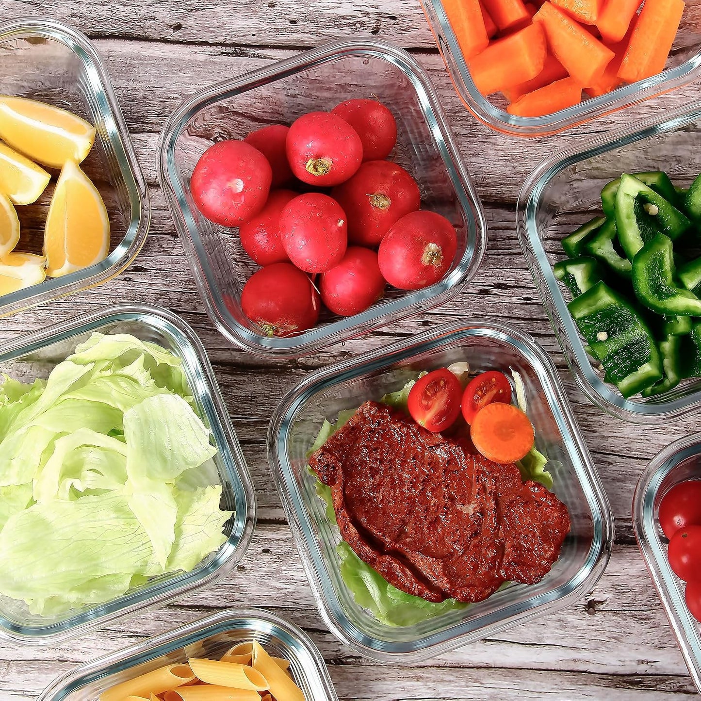 12 Pack Glass Storage Containers with Lids, Leak-Proof Meal Prep Containers, Dishwasher/Microwave/Oven/Freezer Safe Glass Food Storage Containers for Leftovers, to Go