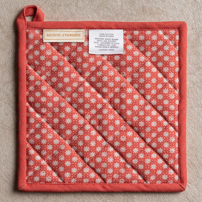 Maison d' Hermine 100% Cotton Oven Mitt & Pot Holder Set (7.5"x13" & 8"x8") - Colors C