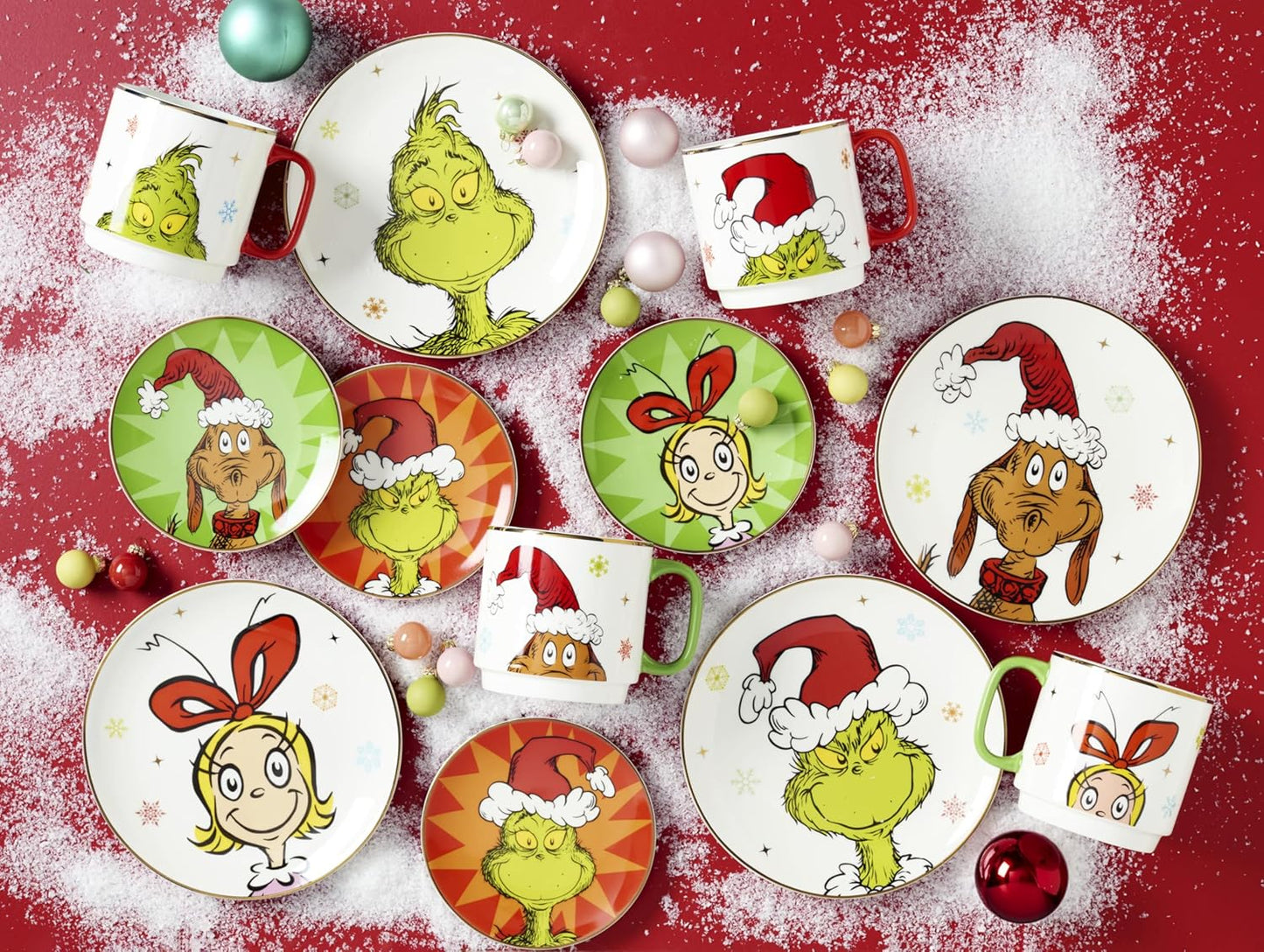 Lenox 898096 Merry Grinchmas Chip & Dip Bowl, Christmas Dishes, Festive Holiday Serveware