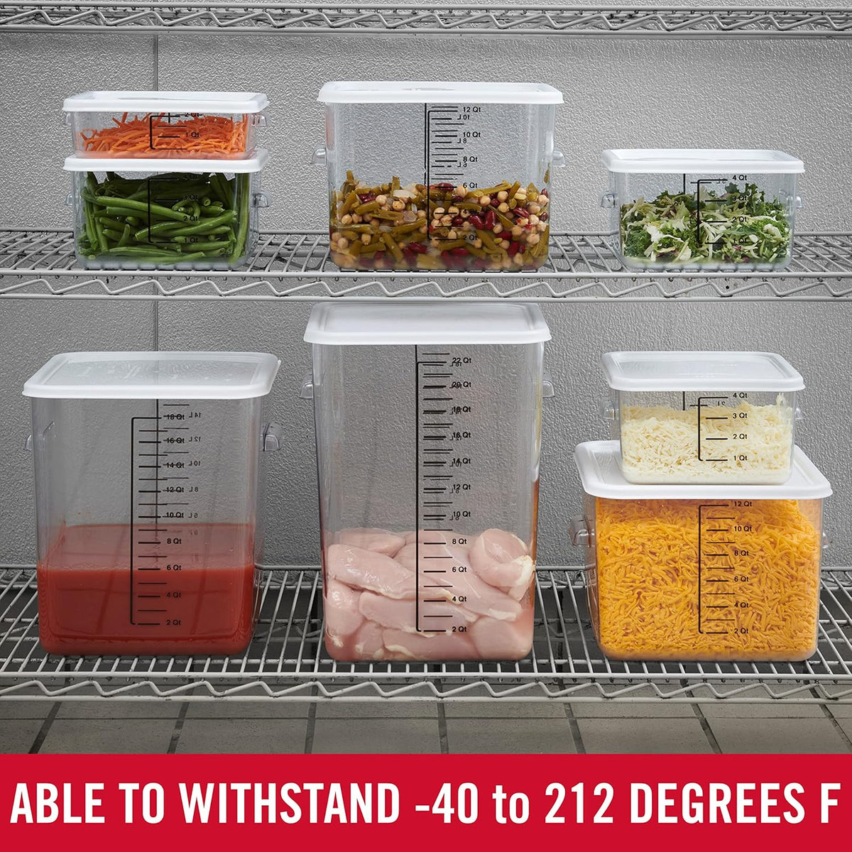 Rubbermaid Commercial Products Space Saving Square Food Storage Container 6 Quart Clear for Kitchen/Sous Vide/Meal Prep