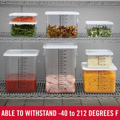 Rubbermaid Commercial Products Space Saving Square Food Storage Container 6 Quart Clear for Kitchen/Sous Vide/Meal Prep