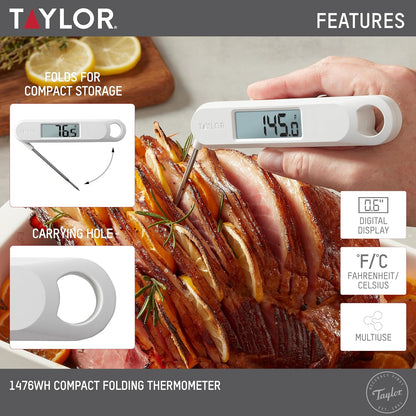 Taylor Digital Folding Stem Food Thermometer Black