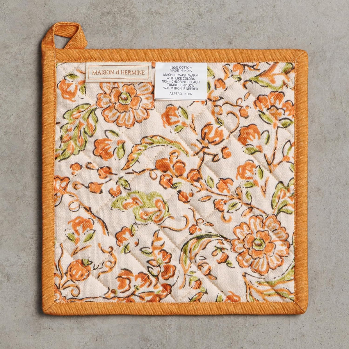 Maison d' Hermine 100% Cotton Oven Mitt & Pot Holder Set (7.5"x13" & 8"x8") - Colors C