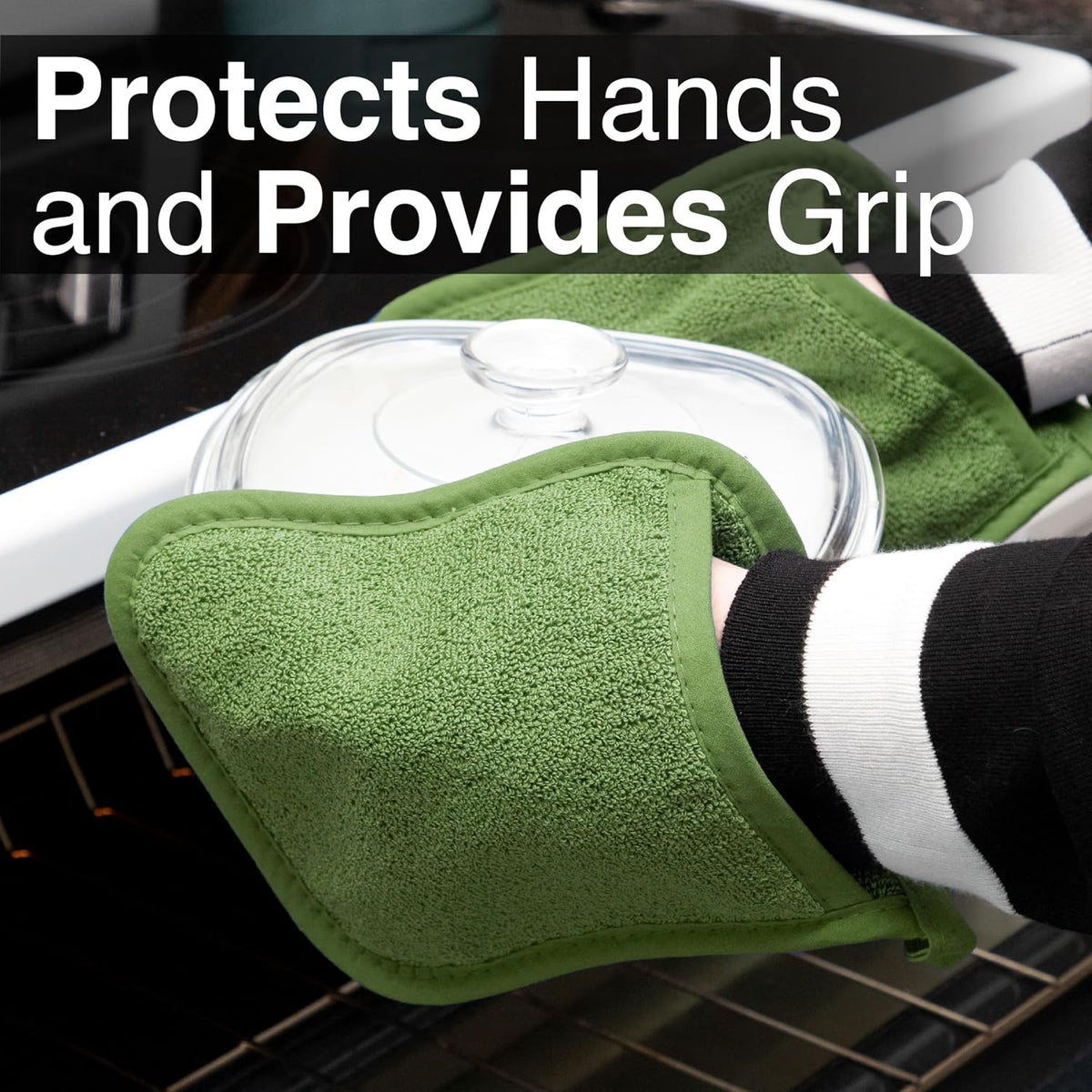 RITZ Terry Pocket Mitt & Hot Pad: Unparalleled Heat Resistant, Durable 100% Cotton – Ergonomically Designed for Optimal Grip – Easy-Care Machine Washable –, Federal Blue