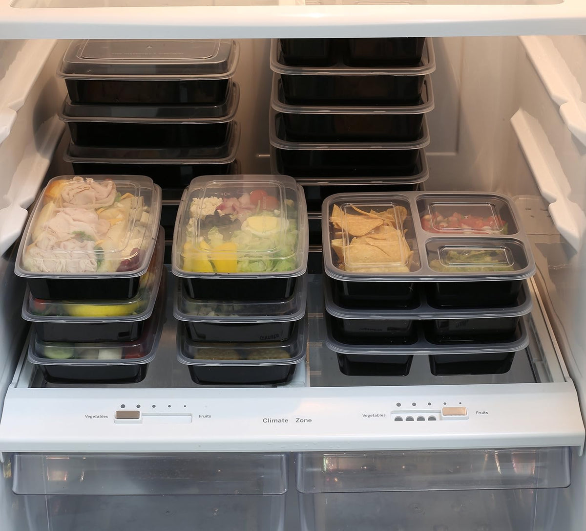 Simple Houseware 16 Pack 28-oz 1-Compartment Meal Prep Container, BPA-Free | Reusable BPA-Free Stackable Bento Box - Microwave, Freezer & Dishwasher Safe