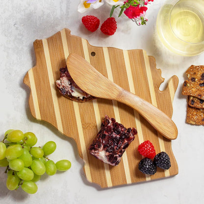 Totally Bamboo California Charcuterie Board with Spreader Knife Gift Set, 11-3/8" x 8-7/8"